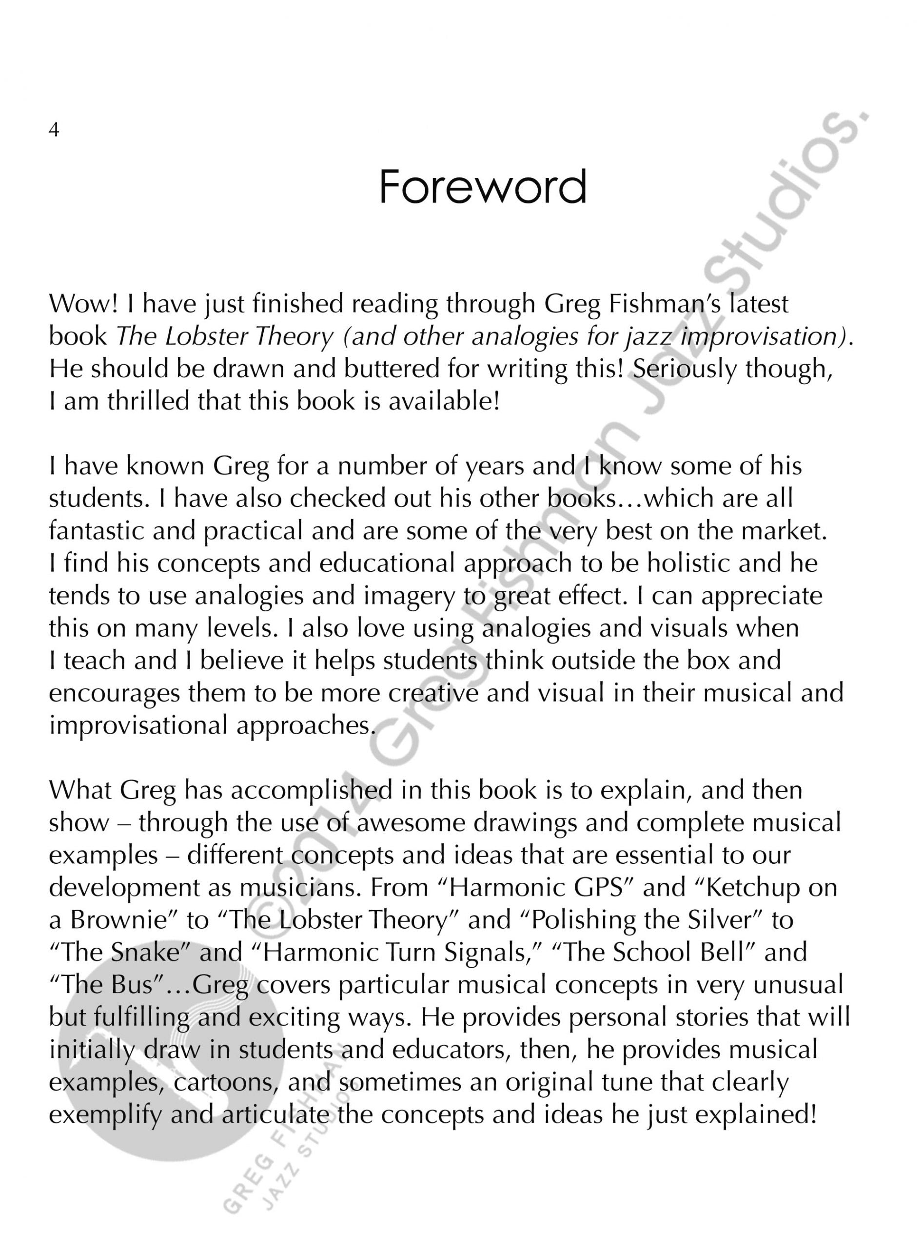 Greg Fishman: The Lobster Theory