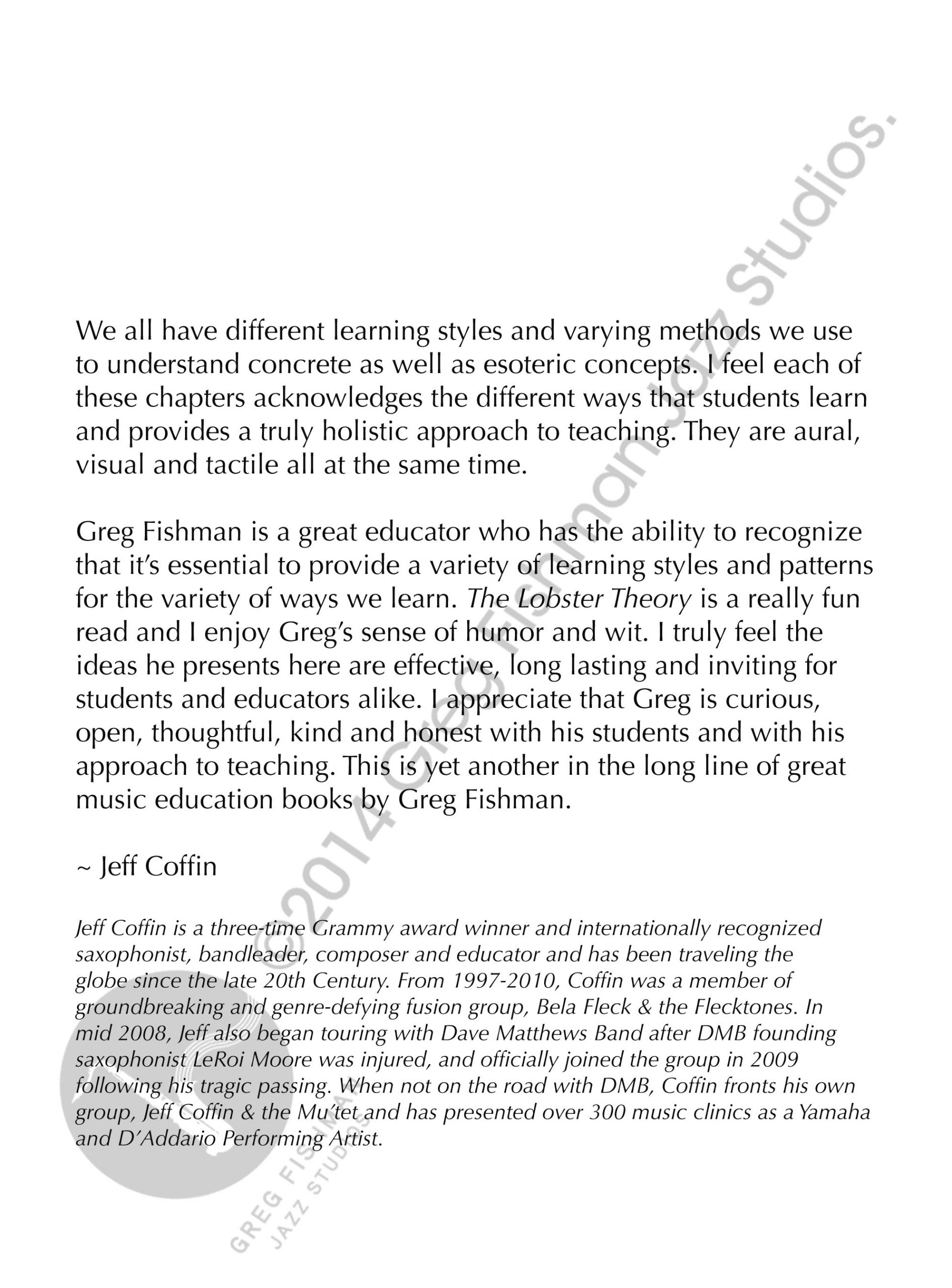 Greg Fishman: The Lobster Theory