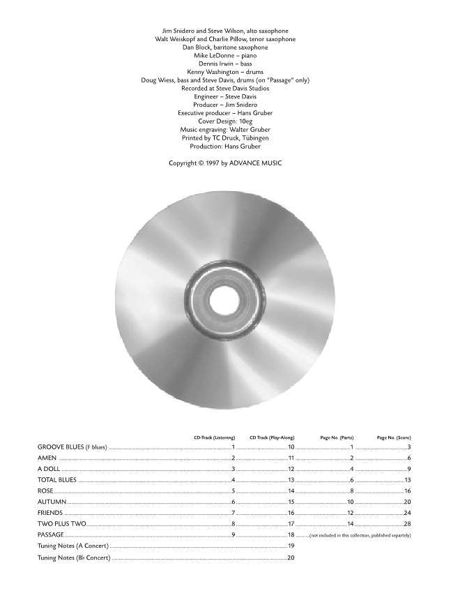 Jazz Conception for Saxophone Section 1