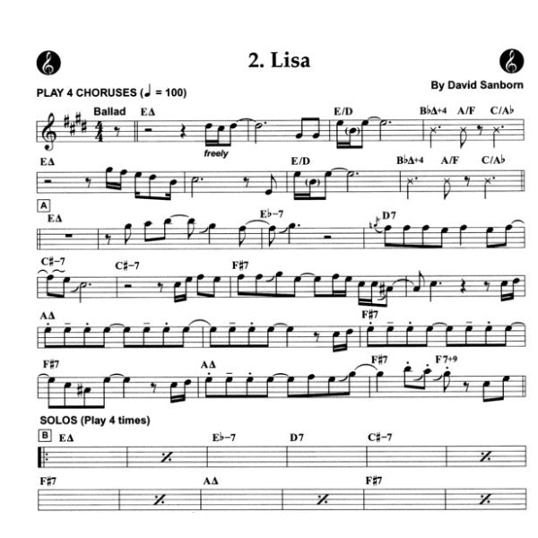 Aebersold vol. 103: David Sanborn: Songs