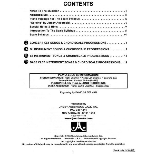 Aebersold vol. 26: The Scale Syllabus