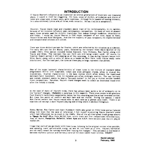 Aebersold vol. 33: Wayne Shorter
