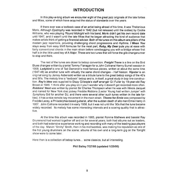 Aebersold vol. 36: Bebop and Beyond