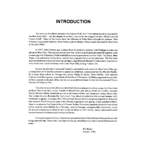 Aebersold vol. 38: Classic Songs From The Blue Note Jazz Era