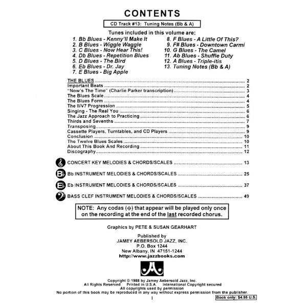 Aebersold vol. 42: Blues in All Keys