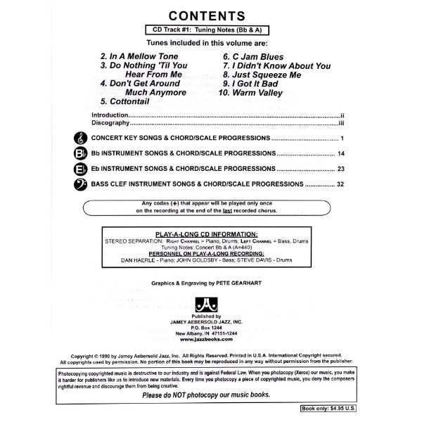 Aebersold vol. 48: Duke Ellington - In A Mellow Tone