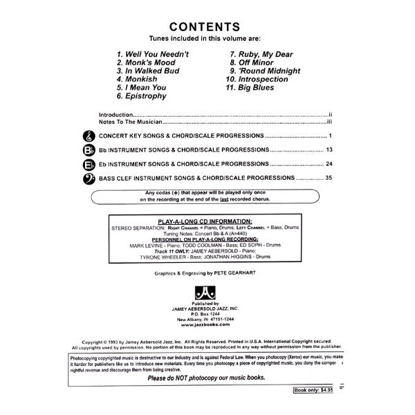 Aebersold vol. 56: Thelonious Monk