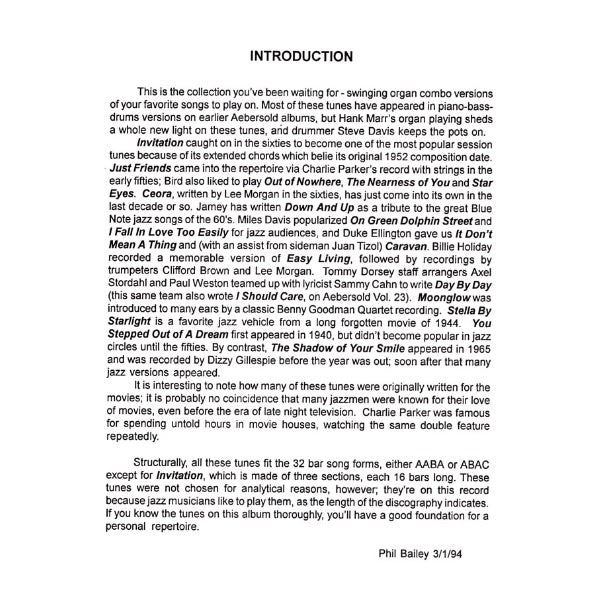 Aebersold vol. 59: Invitation