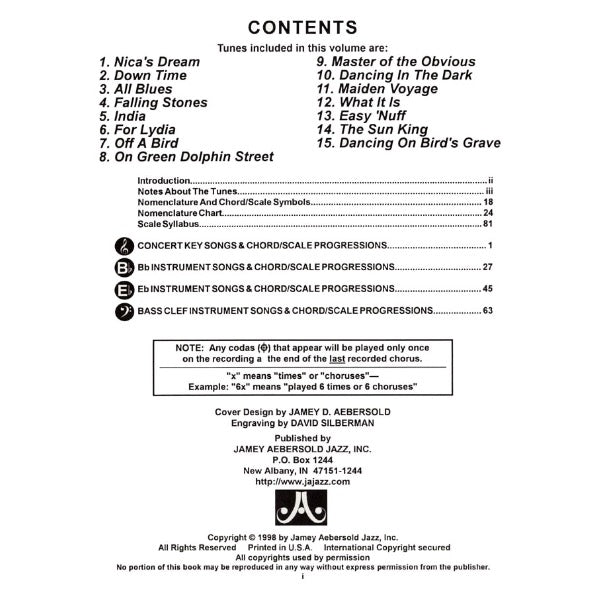 Aebersold vol. 81: David Liebman - Standards & Originals