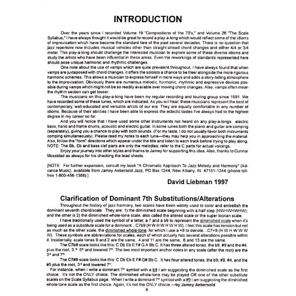 Aebersold vol. 81: David Liebman - Standards & Originals