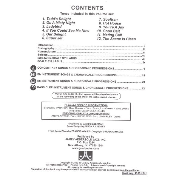 Aebersold vol. 99: Tadd Dameron - Soultrane