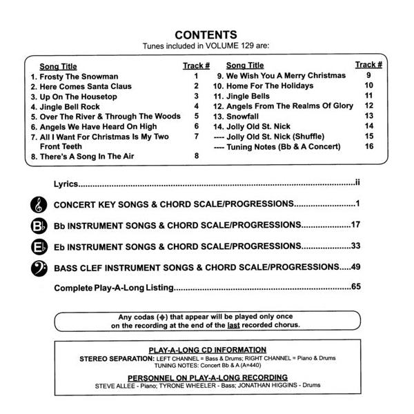 Aebersold vol. 129: A Jazzy Christmas