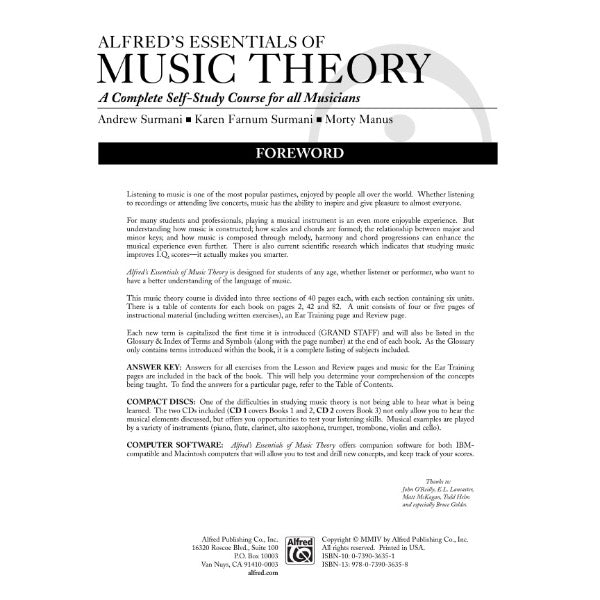 Alfred's Essentials of Music Theory: A Complete Self-Study