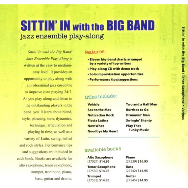 Sittin' With The Big Band vol. 1 tenorsax
