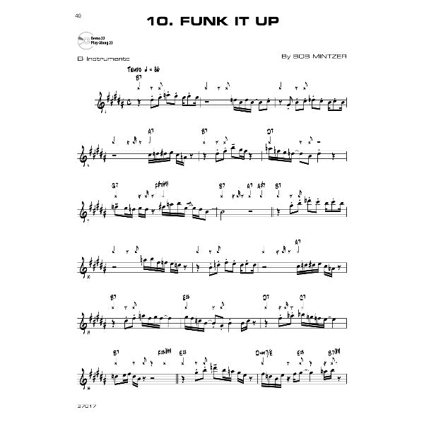 Bob Mintzer: 12 Medium-Easy Jazz, Blues & Funk Etudes Eb