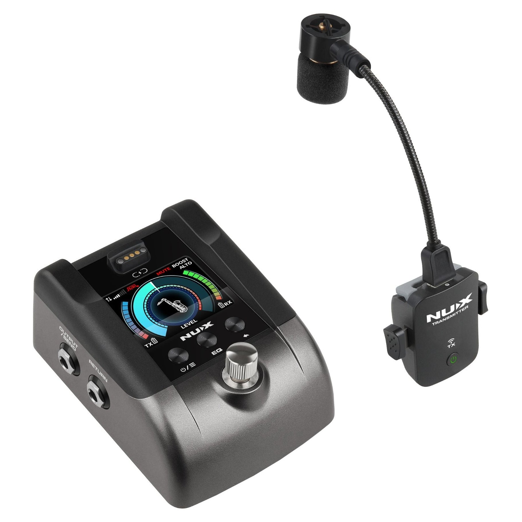 NUX B-6 Pro draadloos microfoonsysteem met ontvanger, zender en zwanenhalsmicrofoon
