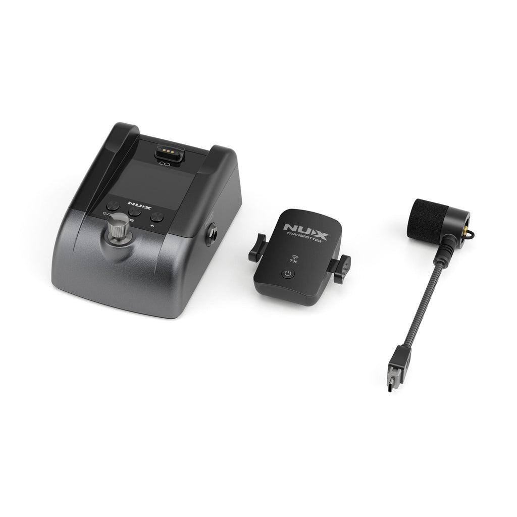 Ontvanger, zender en zwanenhalsmicrofoon van de NUX B-6 Pro
