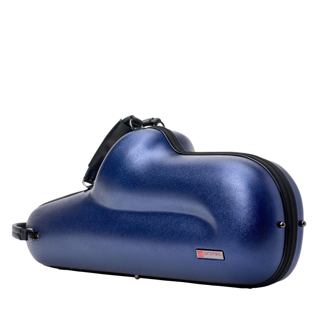 Blauwe Protec Micro ZIP altsax koffer van boven