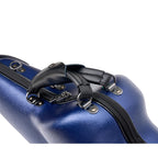 Detail van de handgreep van de blauwe Micro ZIP koffer