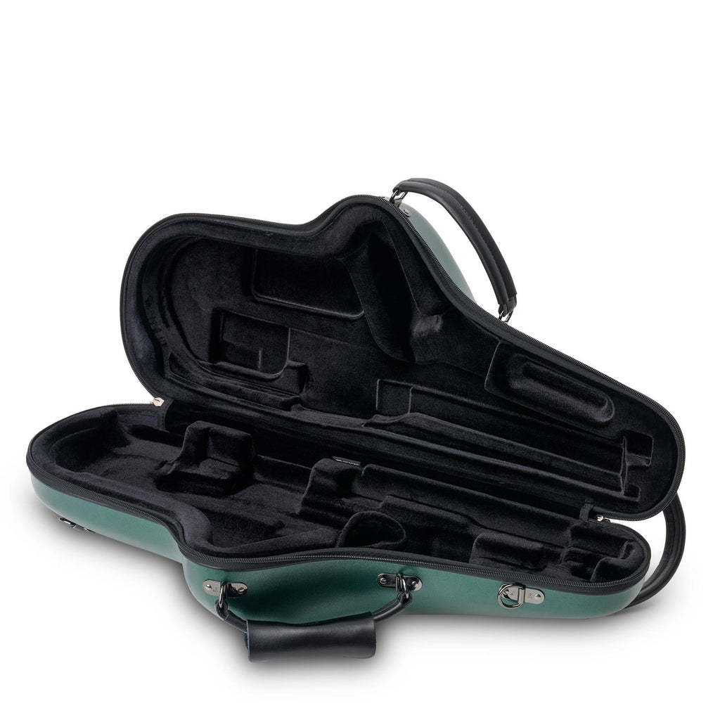 Interieur van de donkergroene Protec Micro ZIP altsax koffer