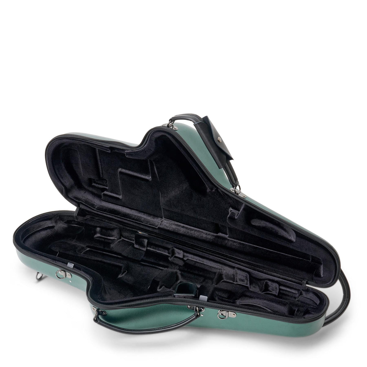 Geopende donkergroene Protec Micro ZIP koffer