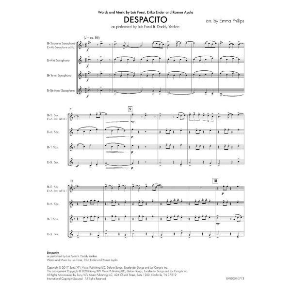 Despacito saxofoon kwartet