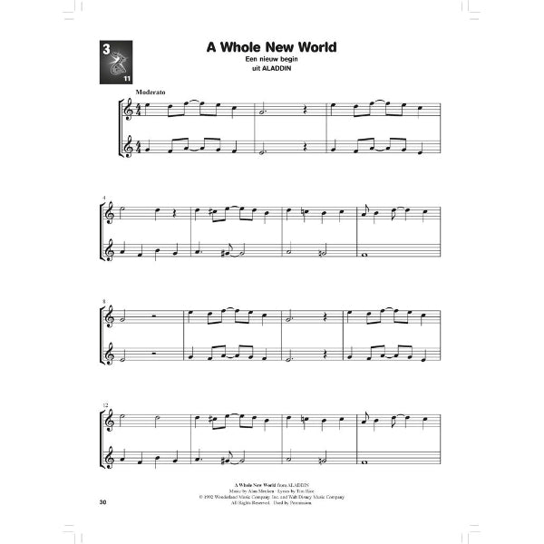 Horen, lezen & spelen: Disney duoboek saxofoon