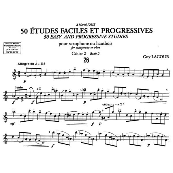 50 Études Façiles & Progressives 2 saxofoon