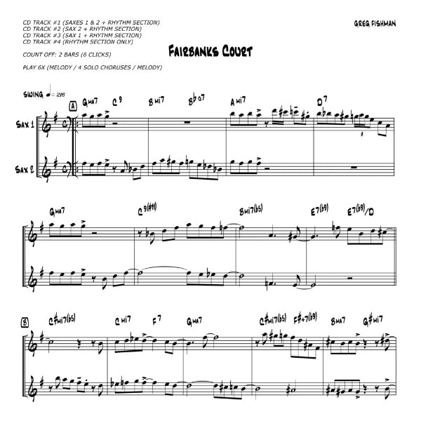 Greg Fishman: Jazz Saxophone Duets vol. 2