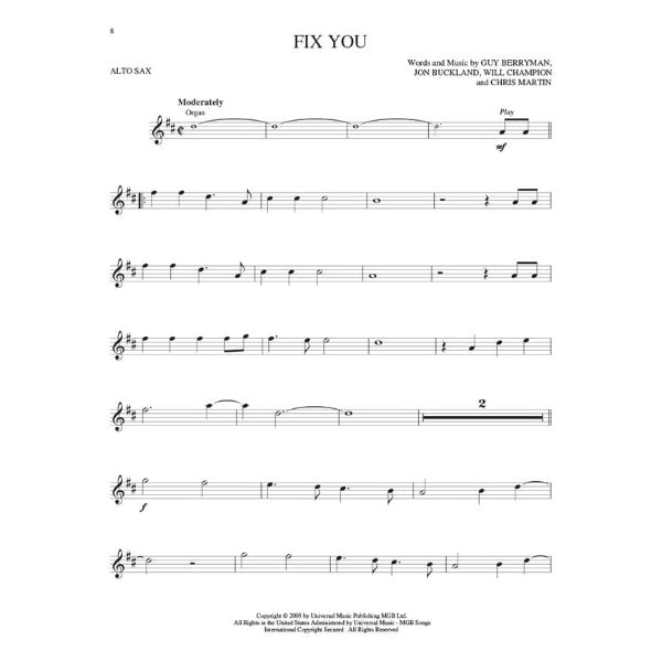 Instrumental Play-Along: Coldplay altsax