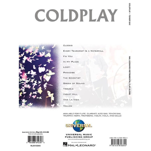Instrumental Play-Along: Coldplay tenorsax