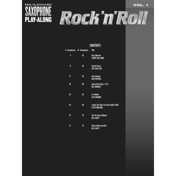 Saxophone Play-Along volume 1: Rock 'n' Roll