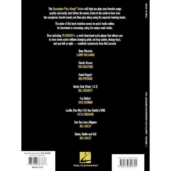 Saxophone Play-Along volume 1: Rock 'n' Roll