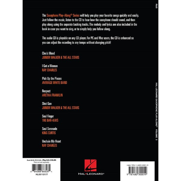 Saxophone Play-Along volume 2: R&B