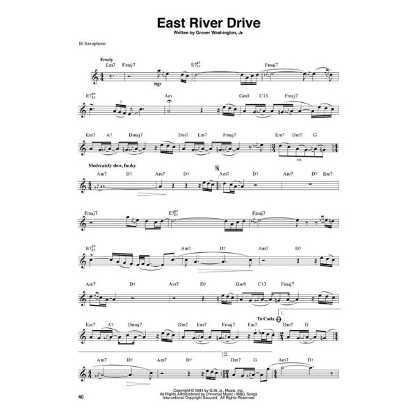Saxophone Play-Along volume 7: Grover Washington