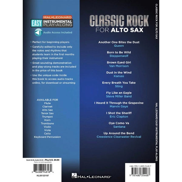 Easy Instrumental Play-Along: Classic Rock altsax