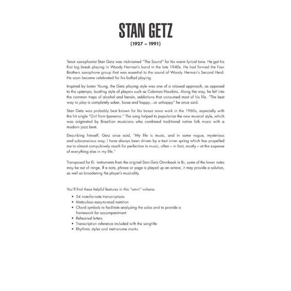 Stan Getz Omnibook Eb