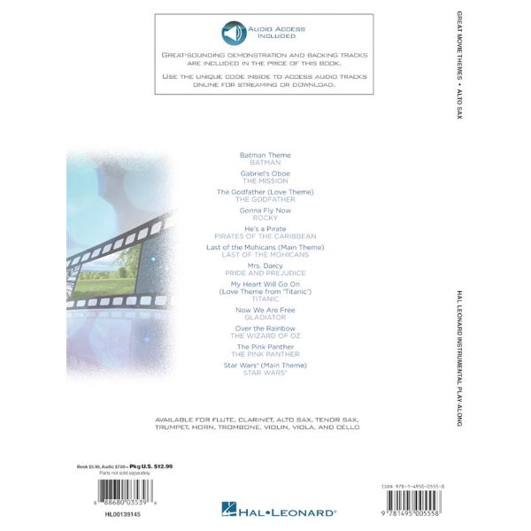 Instrumental Play-Along: Great Movie Themes altsax