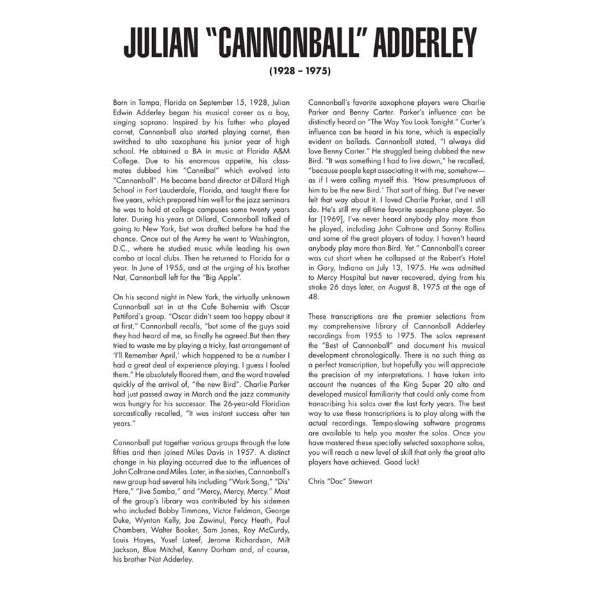 Cannonball Adderley Omnibook Eb