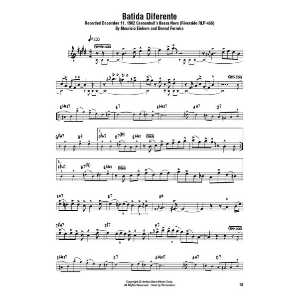 Cannonball Adderley Omnibook Eb