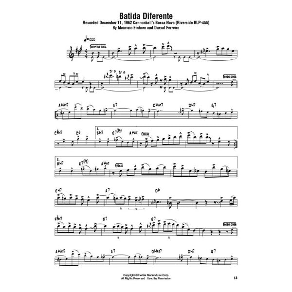 Cannonball Adderley Omnibook Bb