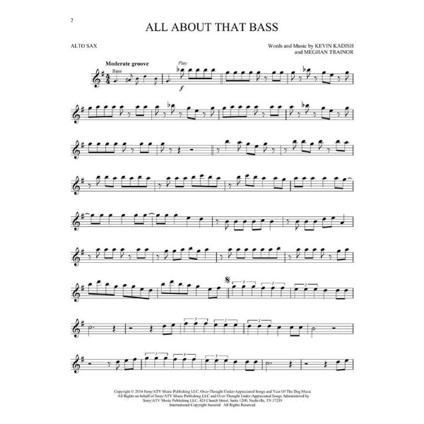 Instrumental Play-Along: Chart Hits altsax