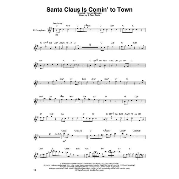 Saxophone Play-Along volume: 9 Christmas