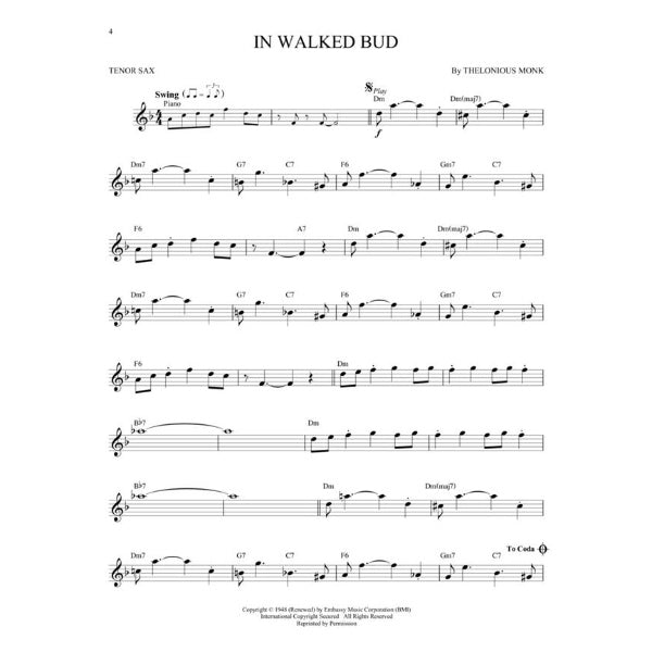 Instrumental Play-Along: Jazz Classics tenorsax