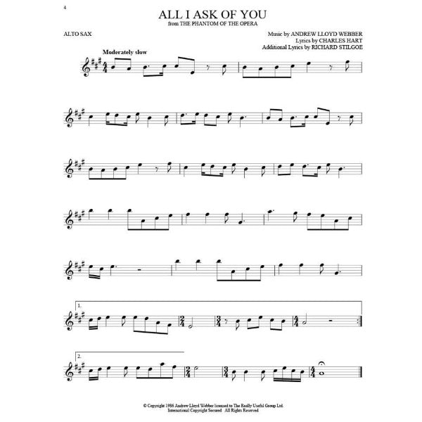 101 Broadway Songs altsax