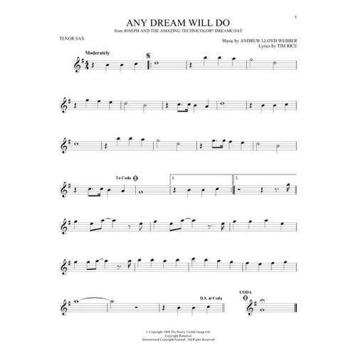 101 Broadway Songs tenorsax