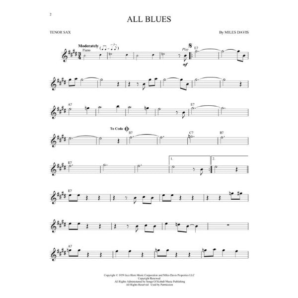 Instrumental Play-Along: Jazz Blues Favorites tenorsax
