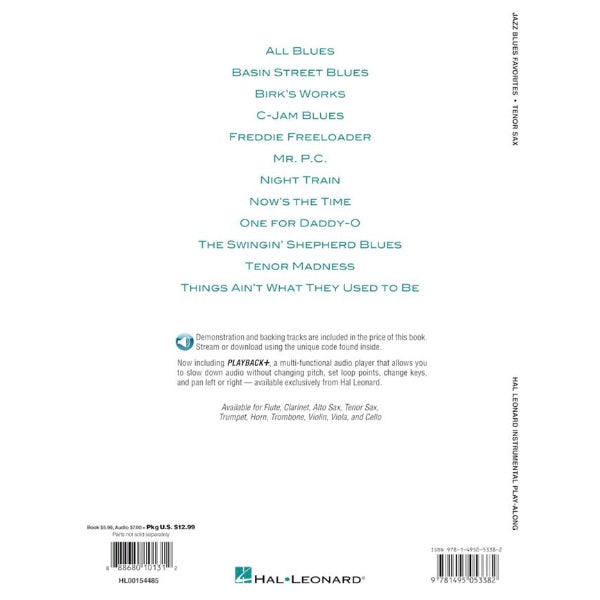 Instrumental Play-Along: Jazz Blues Favorites tenorsax
