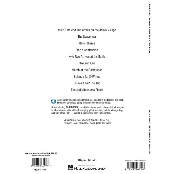 Instrumental Play-Along: Star Wars: The Force Awakens tenorsax