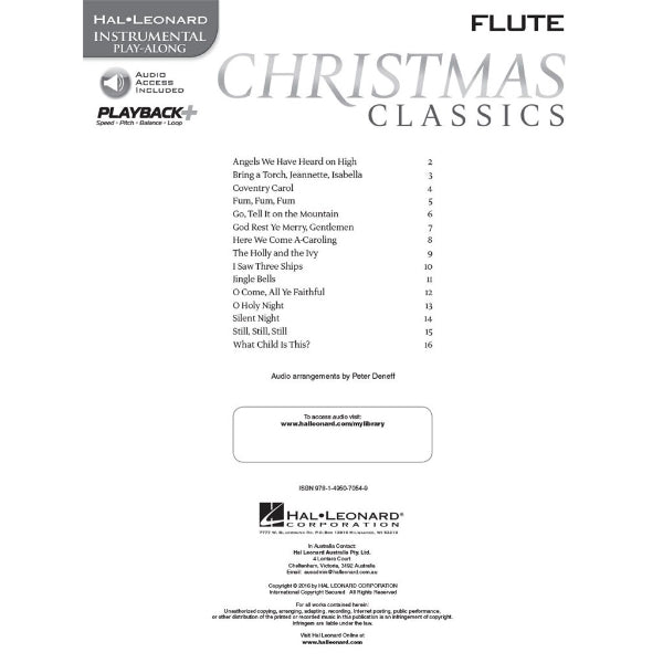 Instrumental Play-Along: Christmas Classics dwarsfluit